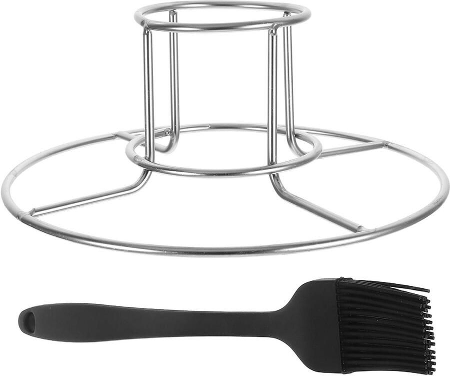 Kip Rek Set Grill Accessoires Gelijkmatig Bakken Opvouwbaar Ontwerp 19 x 19 x 7 cm