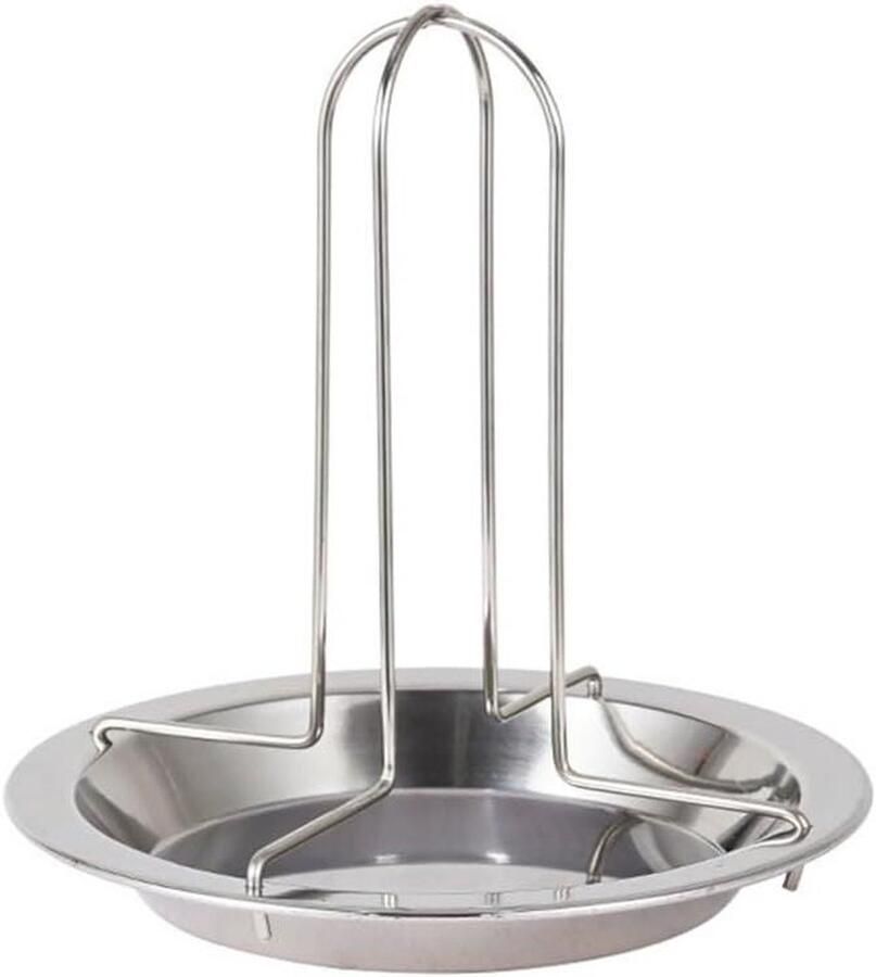 Kip Roaster Rack Verticale Grill Gevogelte Grillen Met Olie Opvang 18x18x3 cm Zwart