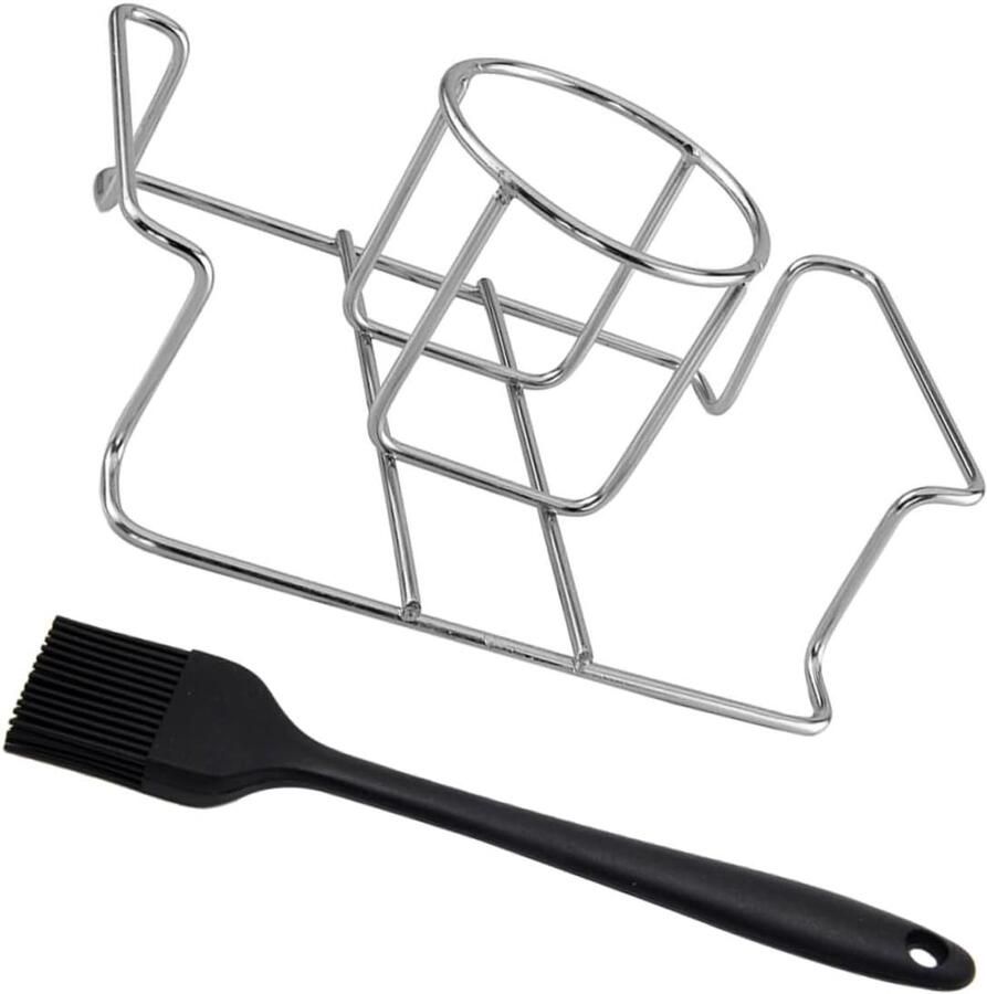 Kip Rooster Grill Rek Barbecue Kip Roestvrij Staal 20.5 x 17 cm Zilver