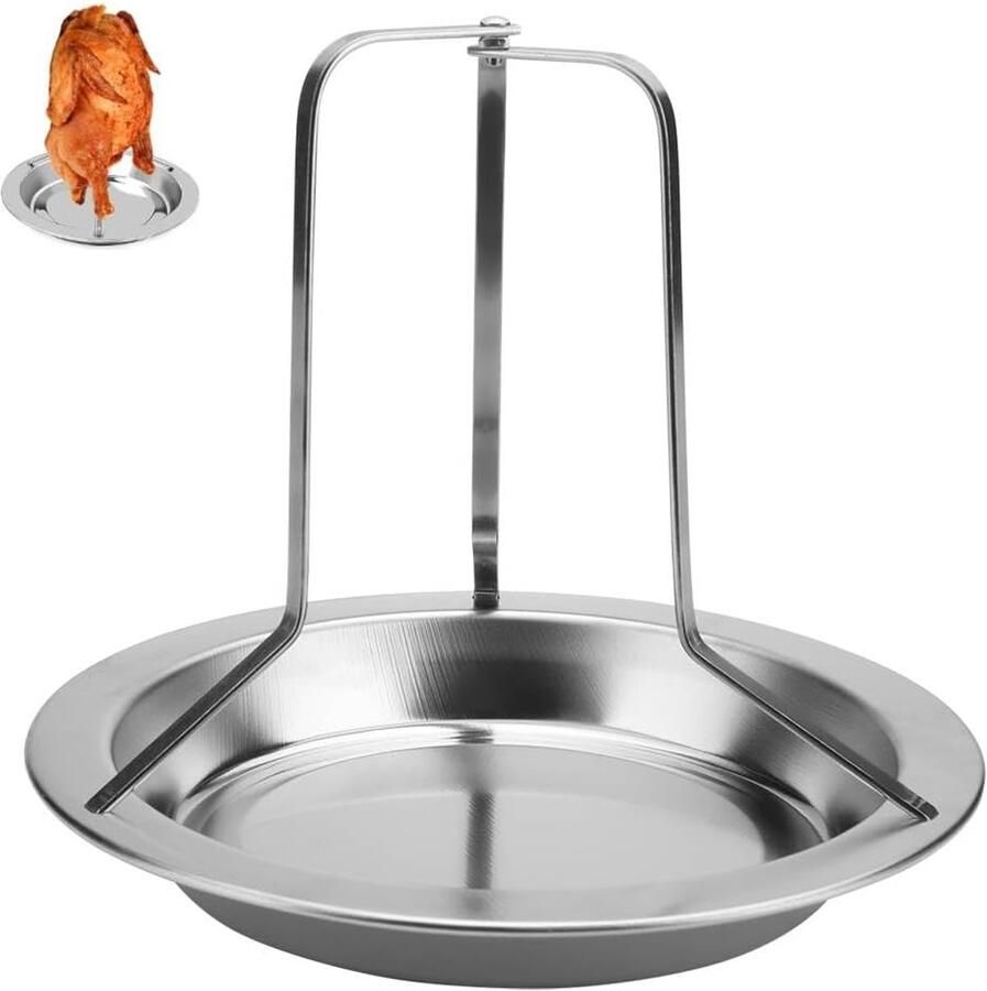 Kip Rooster Kip Grill Outdoor Koken Uniek Ontwerp 19.5 x 16.5 cm Zilver