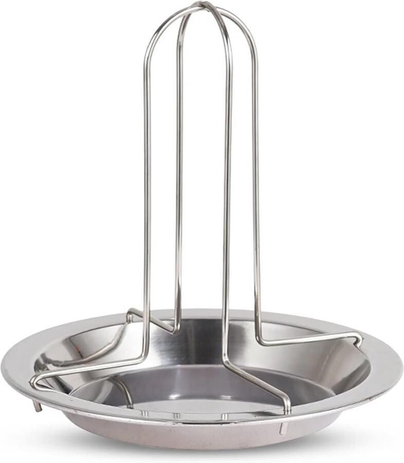 Kip Rooster Kip Houder Outdoor Koken Indirect Grillen 16.5x17cm Zilver