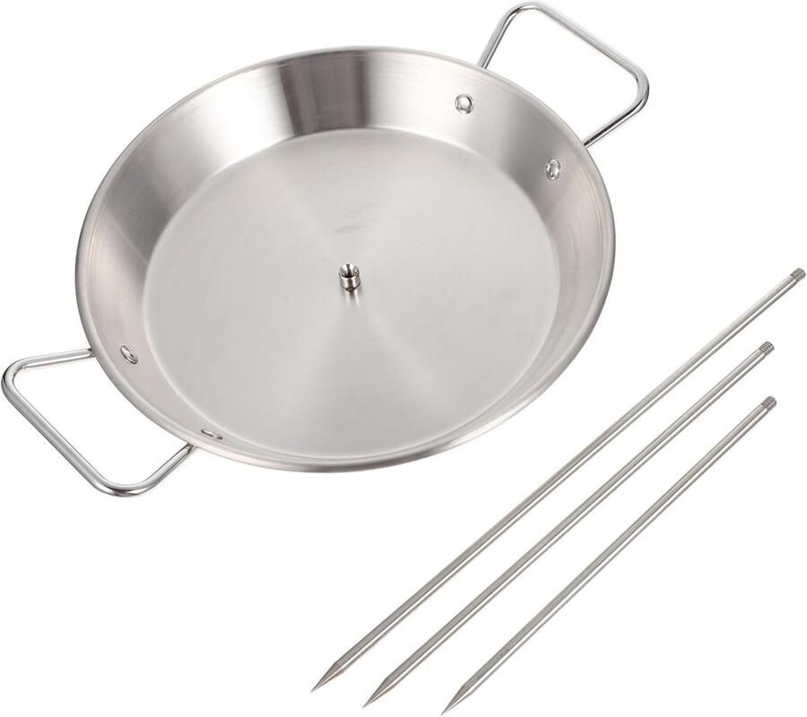 Kip Rooster Rek Grill Spiesen Buiten Grillen Gelijkmatig Braden 35 cm Zilver
