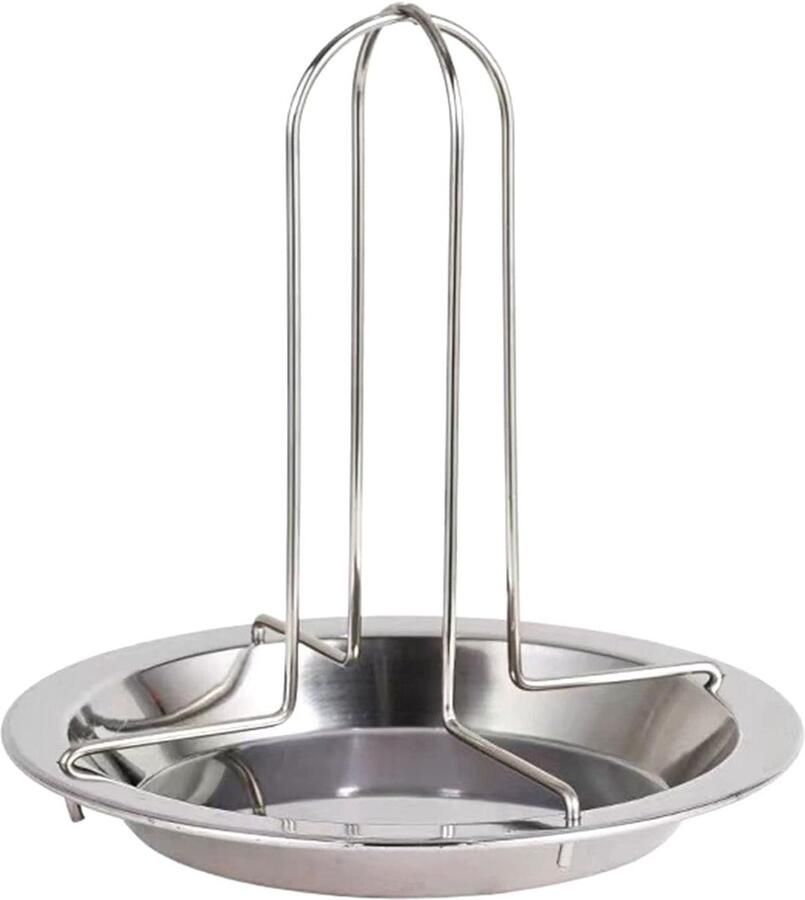 Kip Rooster Verticale Grill BBQ en Oven Met Lekbak 16.5 x 17 cm Zilver