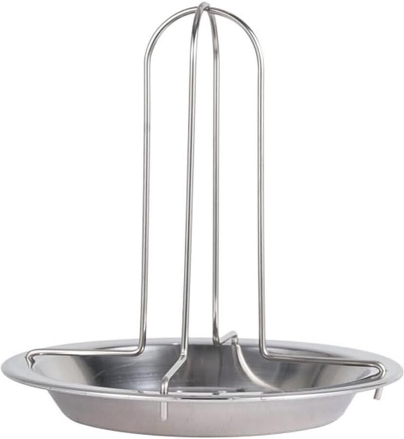Kip Roosteren Stand Kalkoen Houder Buiten Koken Roestvrij Staal 16.5 x 16.5 cm Zilver