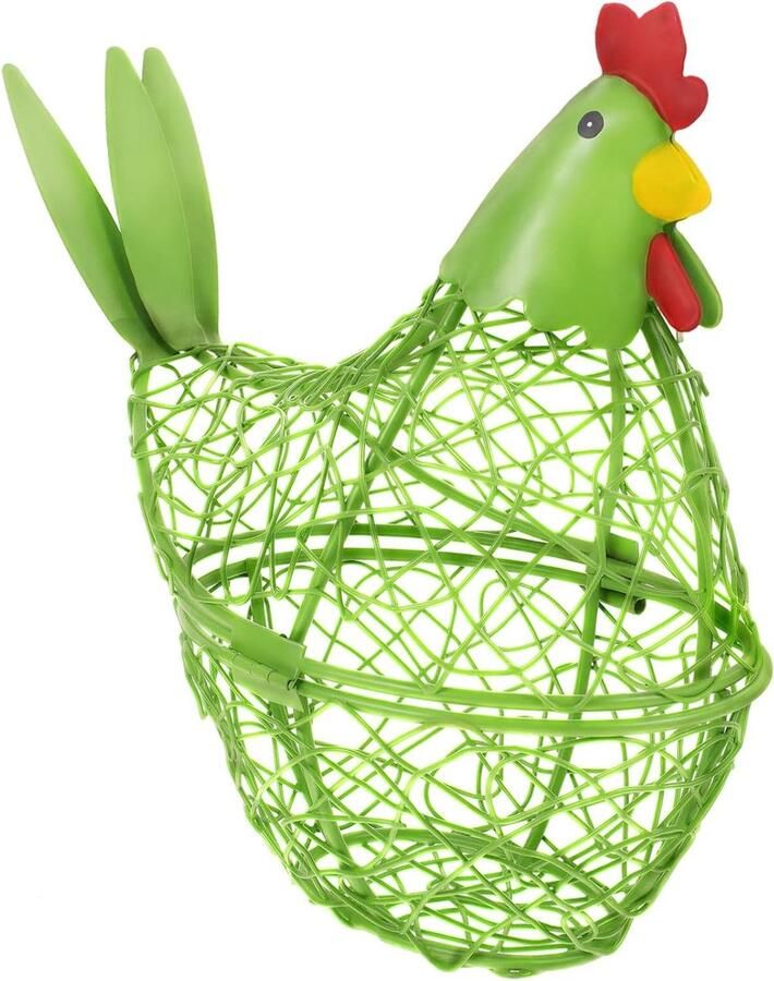 Kippen Ei Mand Opbergmand Keuken Eieren Bewaren Charmant Kippen Design 17.5 cm Lichtgroen