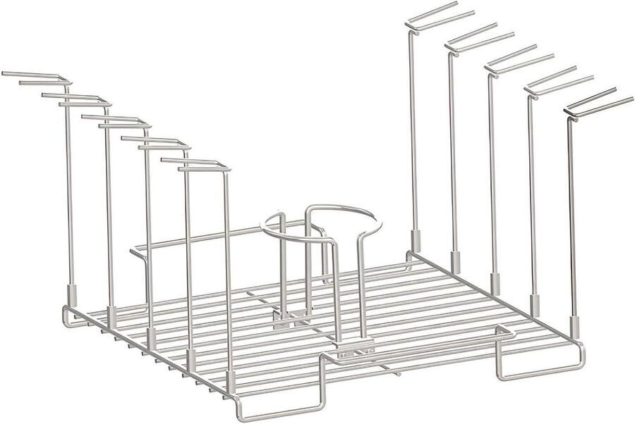 Kippen roosterrek Grill standaard Kip grillen 4-in-1 ontwerp 26 x 25 x 16 cm Zilver