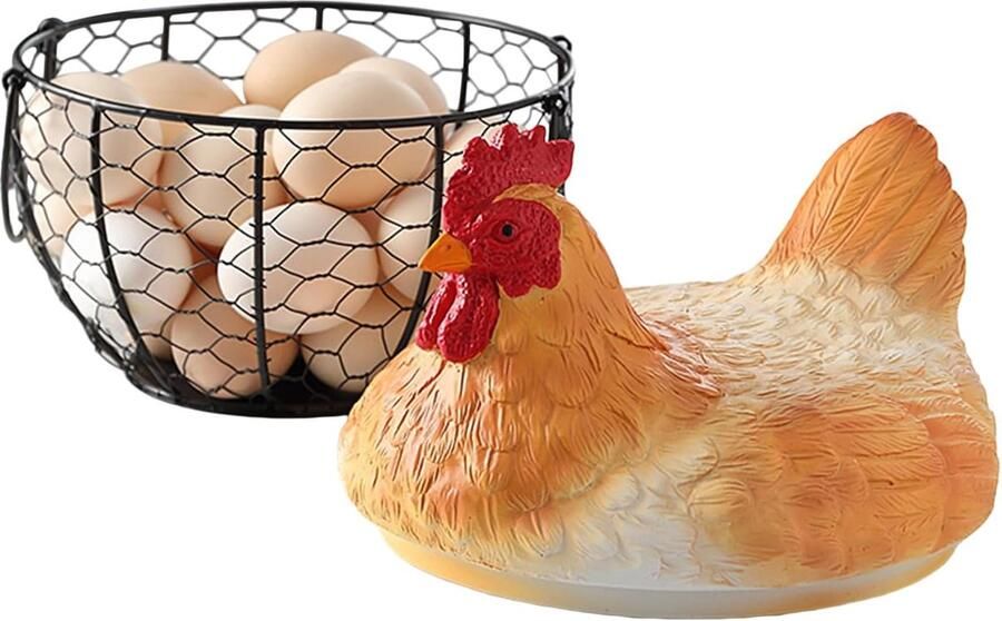 Kippeneiermand Eierhouder Boerderij Keuken Organiseren Geventileerd Ontwerp 25 cm Zwart