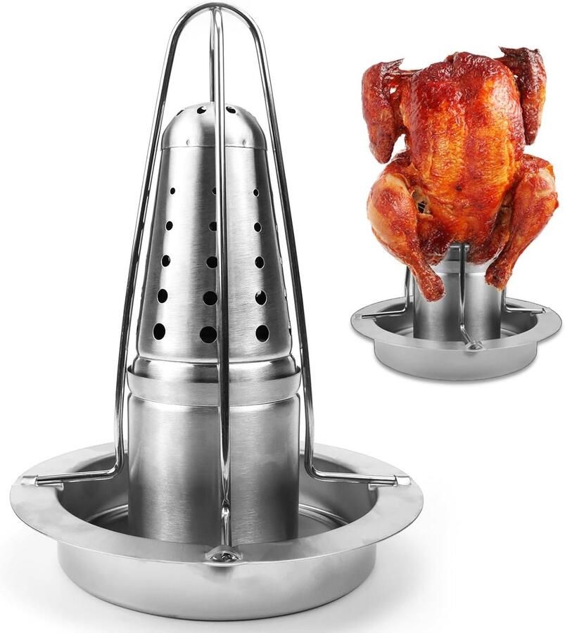 Kippenhouder en Grillrek van Roestvrij Staal voor Oven en BBQ