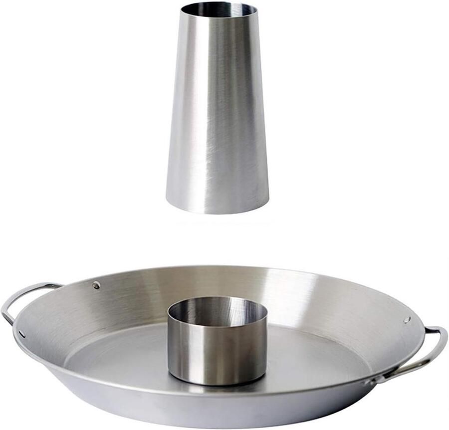 Kippenhouder RVS Verticale Grill BBQ Kip Bereiden Met Druippan Oven Geschikt Zilverkleurig