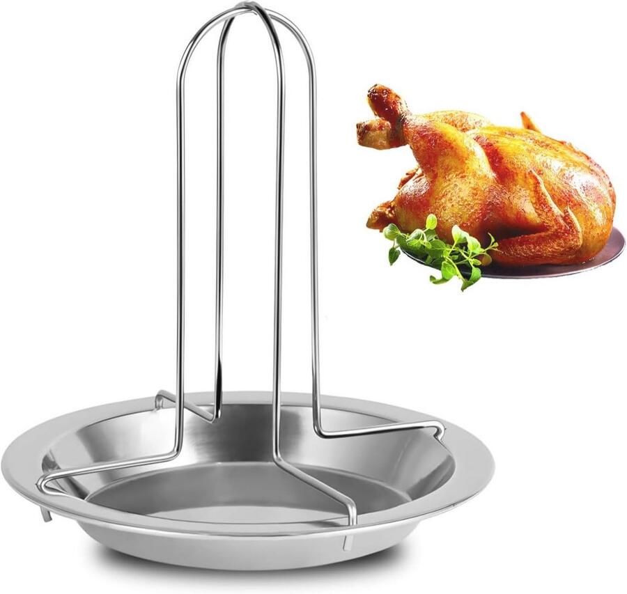 Kippenhouder voor oven en grill – Roestvrijstalen grillaccessoire voor perfecte kippenbraad