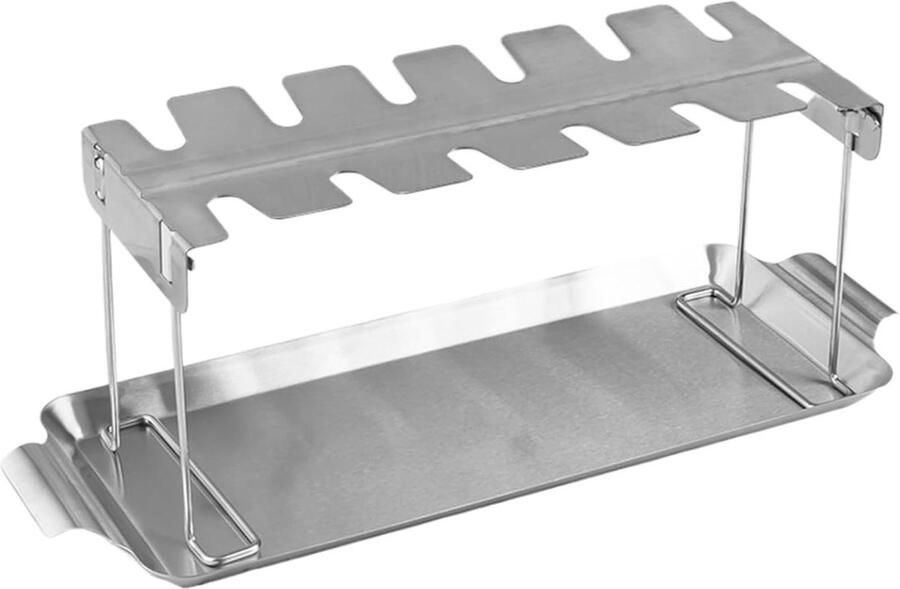 Kippenpoot Houder Kippendijrek Ovenrek Hygiënisch Grillen Intelligente Vakindeling 395x147x145 cm Zilver - Foto 1