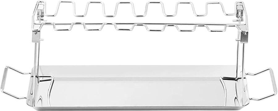 Kippenrek Grill Kip Roasting Buiten Koken Geoptimaliseerde Warmte 38 cm Zilverkleurig