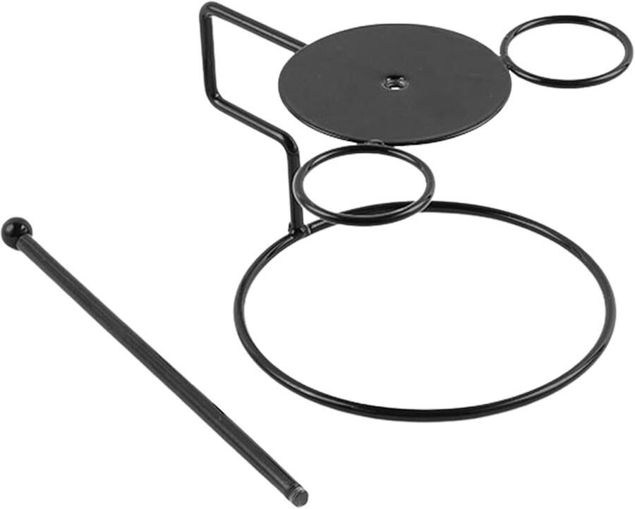 Kippenrek Oven Grillhouder Kip Gelijkmatig Grillen Met Sausbekers 20 x 20 cm Zwart