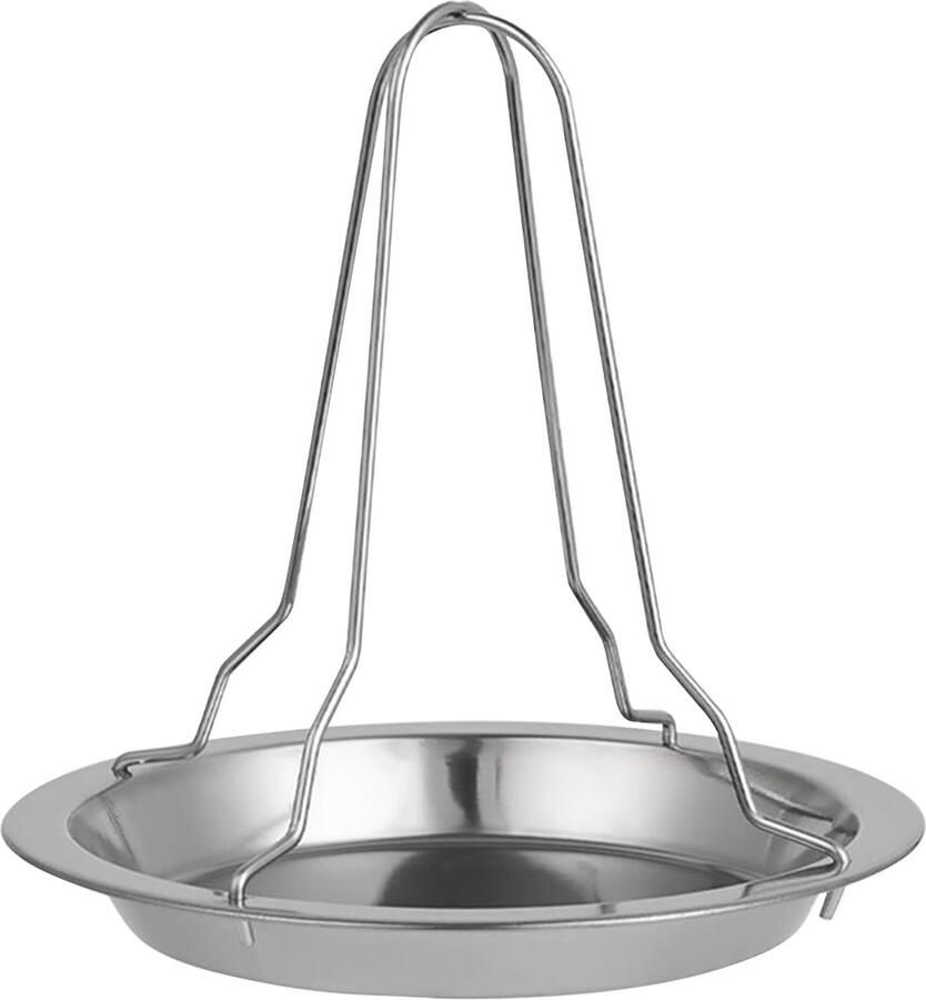 Kippenstandaard Oven Vogelrek Grill Gelijkmatig Grillen Opvouwbaar Roestvrij Staal 19.5 cm Zilverkleurig - Foto 1