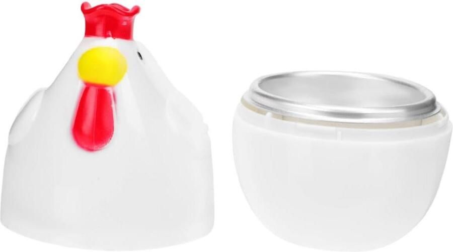 Kipvormige Stoomkoker Magnetron Ei Ontbijt Maken 2-in-1 Functie 11x6.5x6.5CM Wit