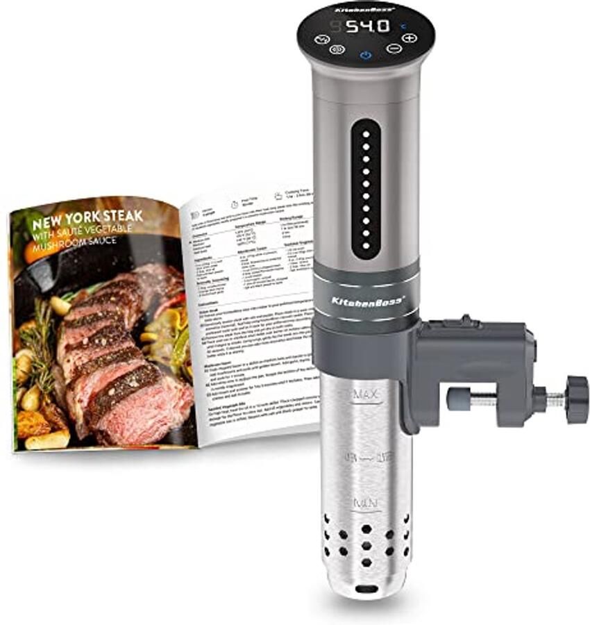 KitchenBoss Vacuümkoker 1100 W IPX7 waterdicht onderdompelcomputer voor het fornuis instelbare thermostaat voor een nauwkeurige temperatuurregeling