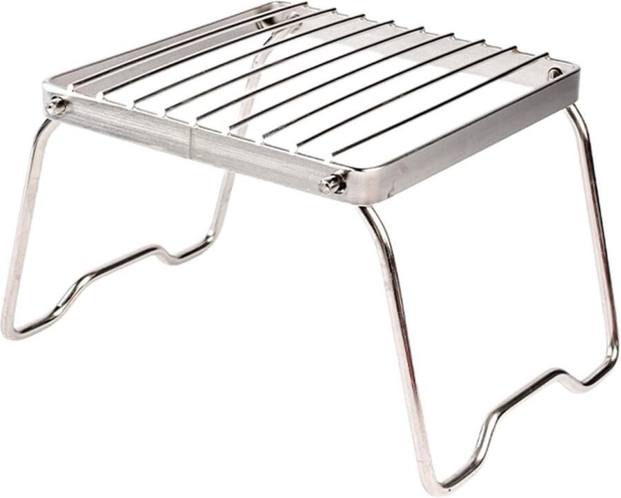 Klapbare Grill Kampvuur BBQ Buiten Koken Roestvrij Staal 17 x 15.5 cm Zilver