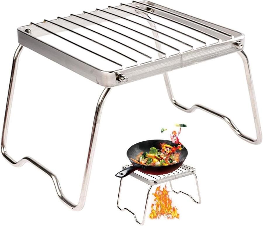 Klapbare Kampvuur Grill Buiten Grill Kamperen en Picknicken Hittebestendig Roestvrij Staal