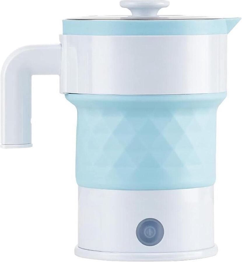 Reis waterkoker Kleine waterkoker draagbaar Koffie thee zetten Opvouwbaar ontwerp 0.6 liter Zilverkleurig