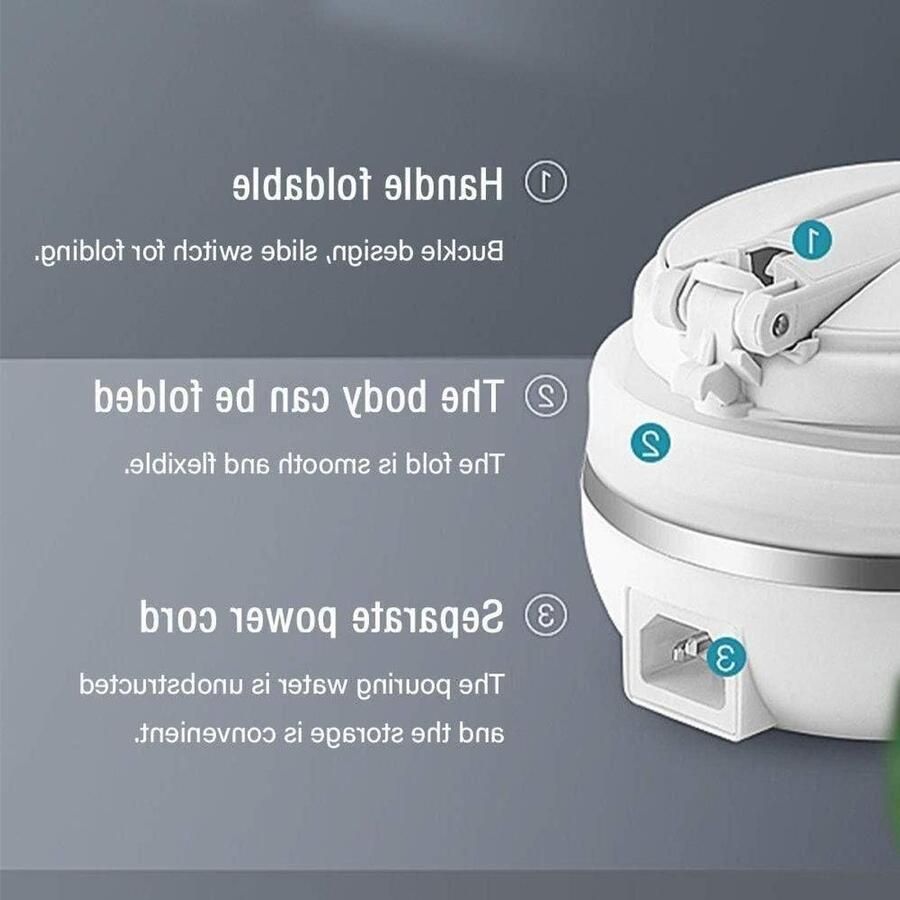 Klapbare Waterkoker Reis Waterkoker Snel Water Koken Universele Spanning 0.6 Liter Wit
