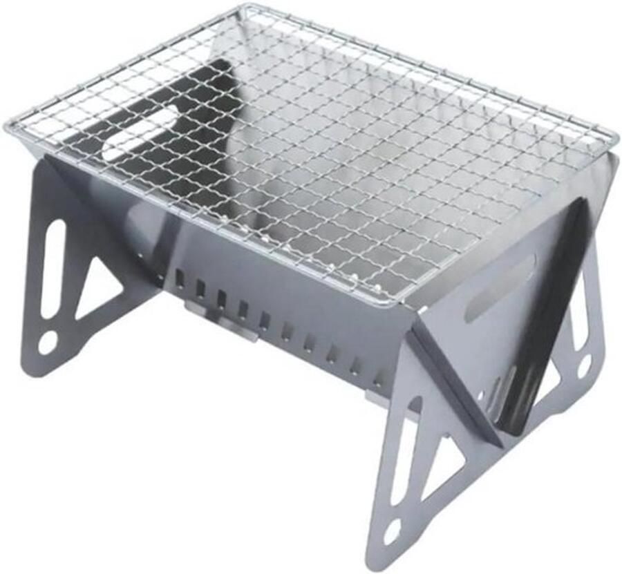 Klapgrill Roestvrij Staal Draagbare Grill Buiten Grillen Inklapbaar en Draagbaar 35 x 29 x 34 cm