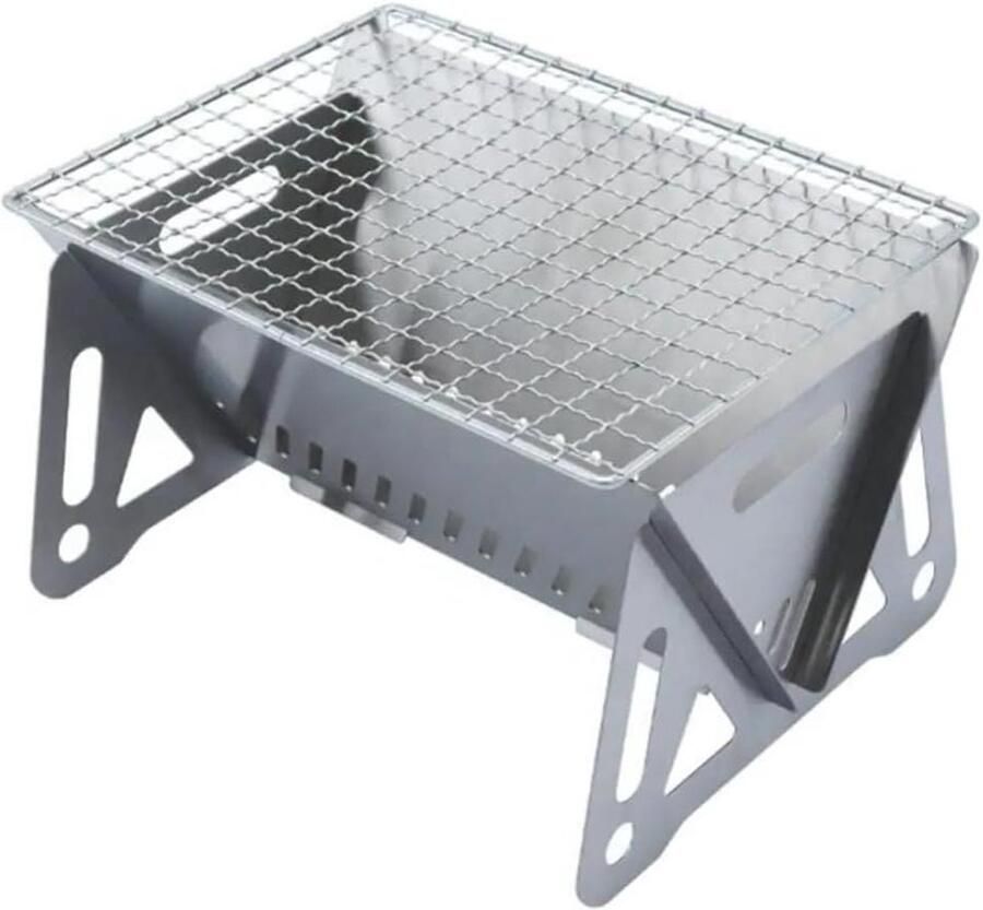 Klapgrill Roestvrij Staal Draagbare Grill Buiten Grillen Inklapbaar en Draagbaar 35 x 29 x 34 cm