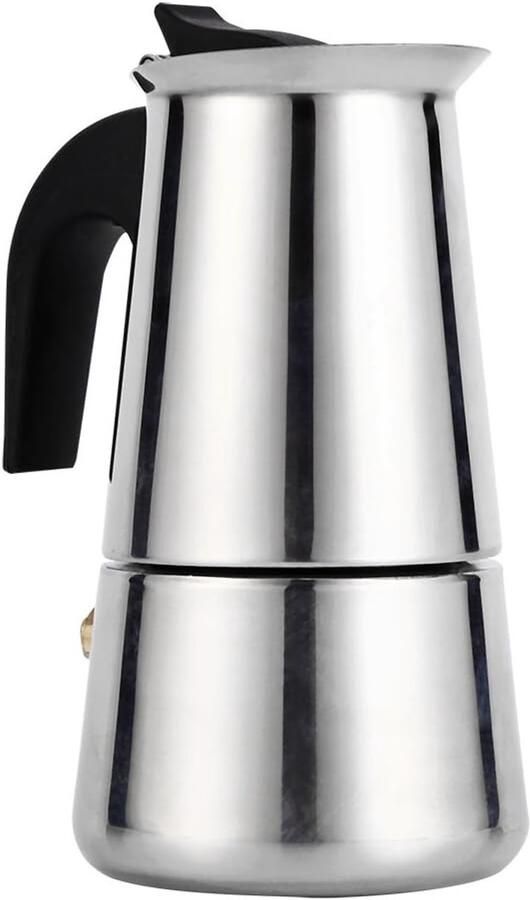 Klassiek Espressopot 100ml RVS Geschikt voor Kookplaat en Onderweg