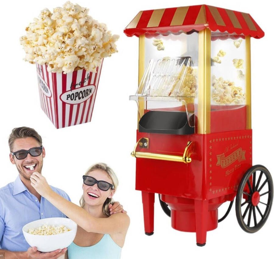 Klassieke auto popcornmachine retro lucht olievrije popcornmachine EU rood