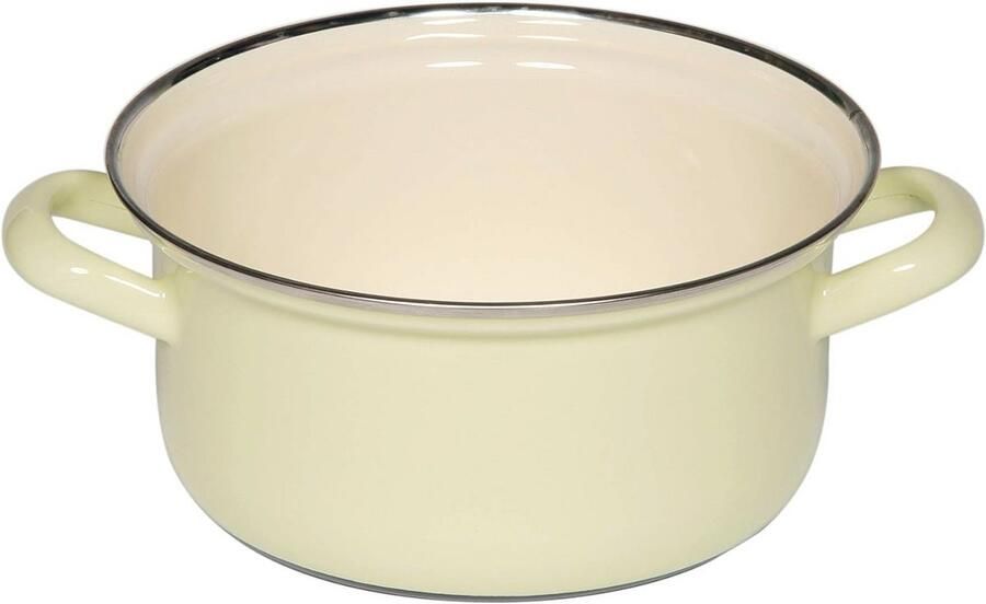 Klassieke Braadpan Met Verchroomde Rand Geel Ø16 cm Voor Inductie Koken