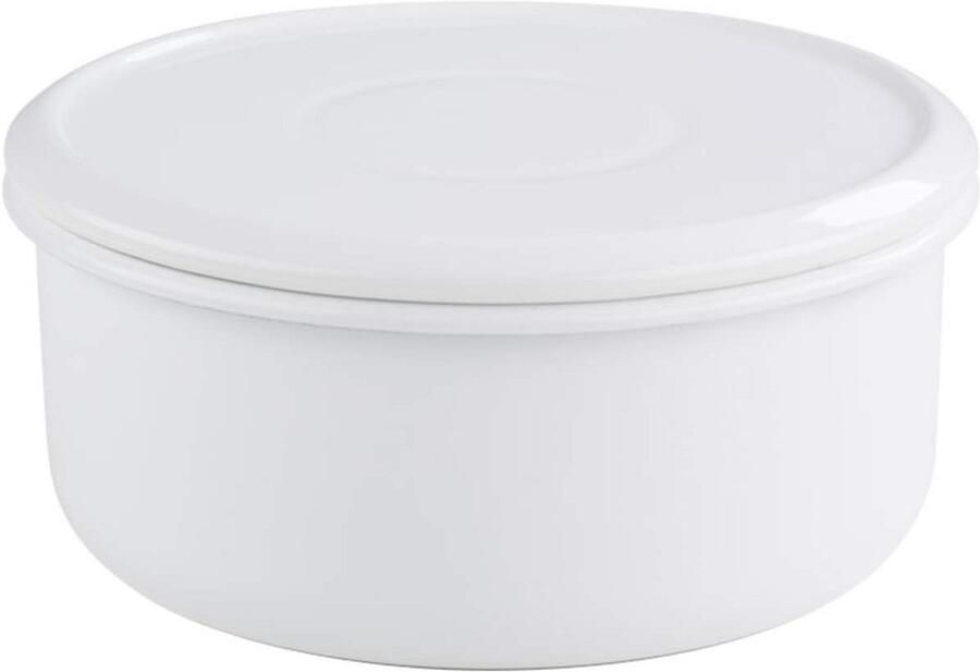 Klassieke Emaille Broodtrommel Koekjesblik Wit 24 cm 4 Liter