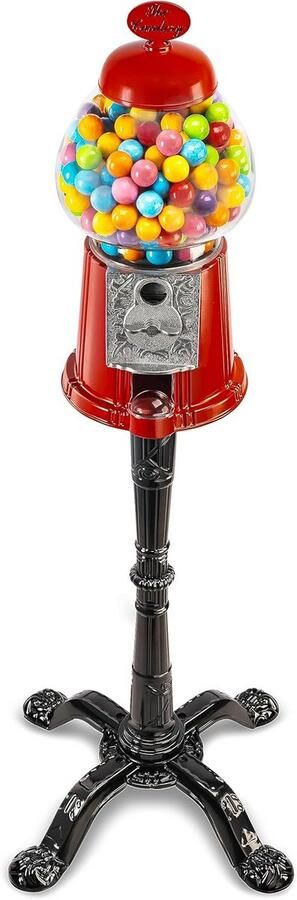 Klassieke Gumball Machine met Standaard Snoepdispenser Rood Metaal