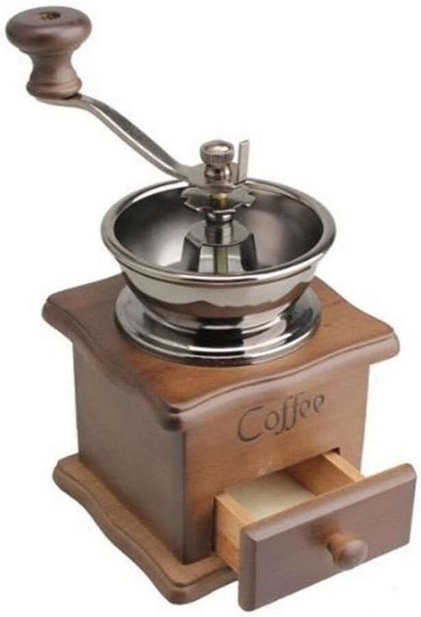 Klassieke Koffiemolen Handmatige Molen Verse Koffie Keramische Slijpsteen 21cm Hoog Houtkleur
