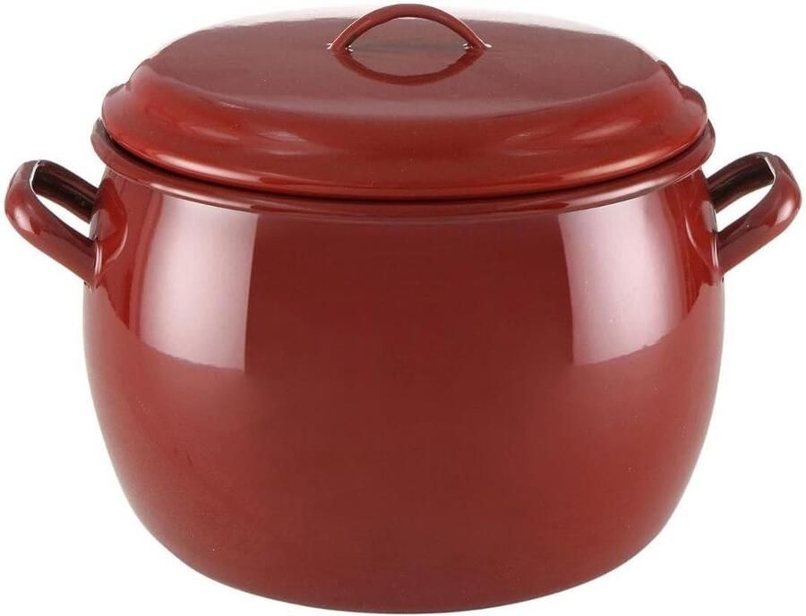 Klassieke kookpan Gebogen deksel Algemeen gebruik Geschikt voor inductie 3 Liter Rood
