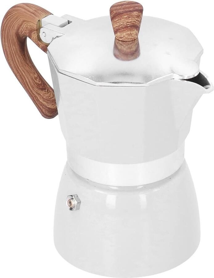 Klassieke Moka Pot voor 3 Kopjes Aluminium Koffiezetter voor Thuis Camping en Kantoor met Anti-verbrand Handvat