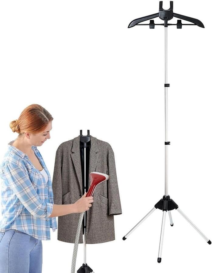 Kledinghanger Stoomkoker Kledingstandaard Strijken Kreukvrij Maken 360 Graden Draaibaar Max 155 cm Hoog Zwart