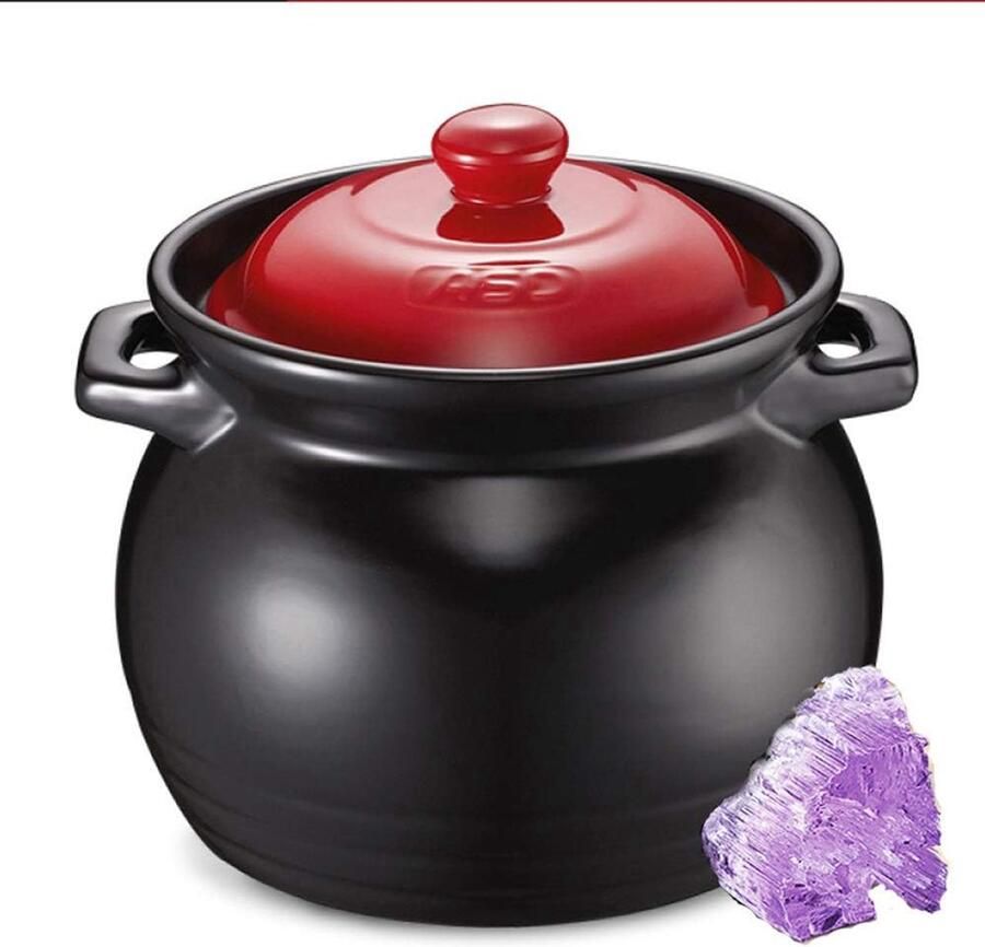 Klei braadpan Slowcooker pan Gezond koken Houdt voedingsstoffen vast 17L tot 6L Zwart