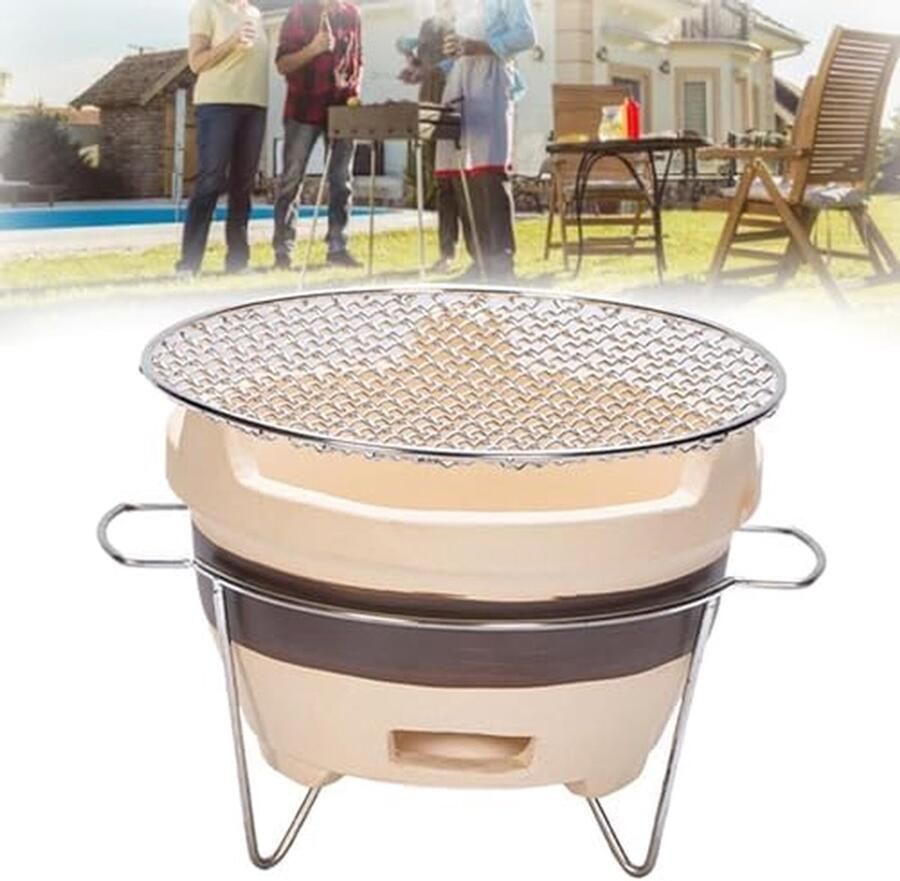Klei Grill Oven Houtskool BBQ Buiten Koken Geventileerde Asvanger Compact Ontwerp Stijl D
