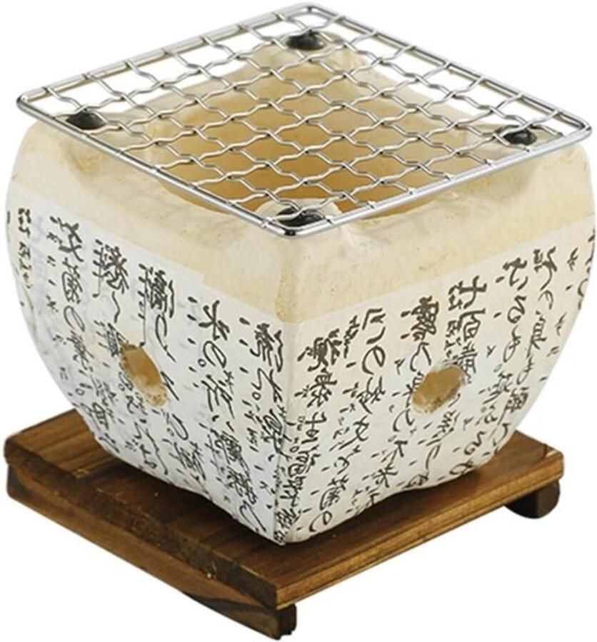 Klei Houtskool Grill Draagbare BBQ Buiten Koken Theepot en Grill 3-5 personen Zwart