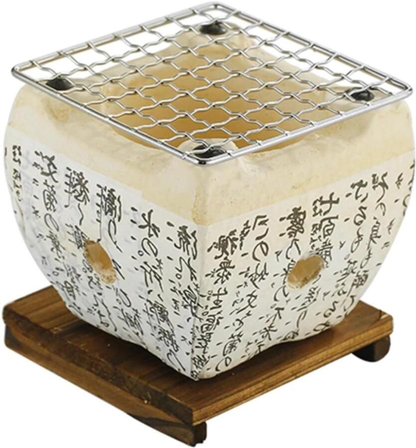 Klei Houtskool Grill Draagbare BBQ Buiten Koken Theepot en Grill 3-5 personen Zwart