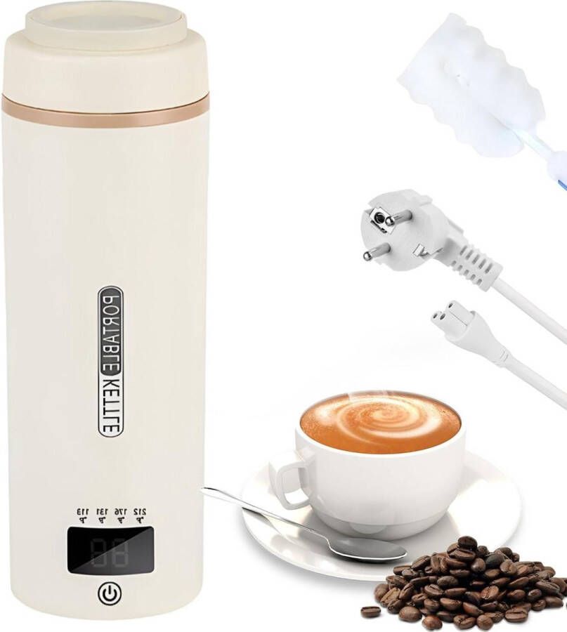 Klein draagbare waterkoker 500 ml 300 W roestvrij staal 316 thee koffie 4 temperatuurregelaars warmhoudfunctie