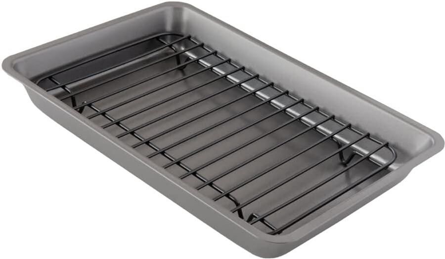 Kleine Anti-Aanbak Braadpan met Rooster voor Oven en Broodrooster