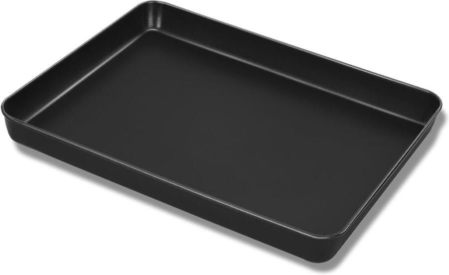 Kleine Bakplaat met Antiaanbaklaag van Koolstofstaal Rectangulaire Ovenplaat voor Taarten Bakken en Serveren 26.5 x 20.5 x 2.5 cm Gezond en Roestvrij Eenvoudig te Reinigen