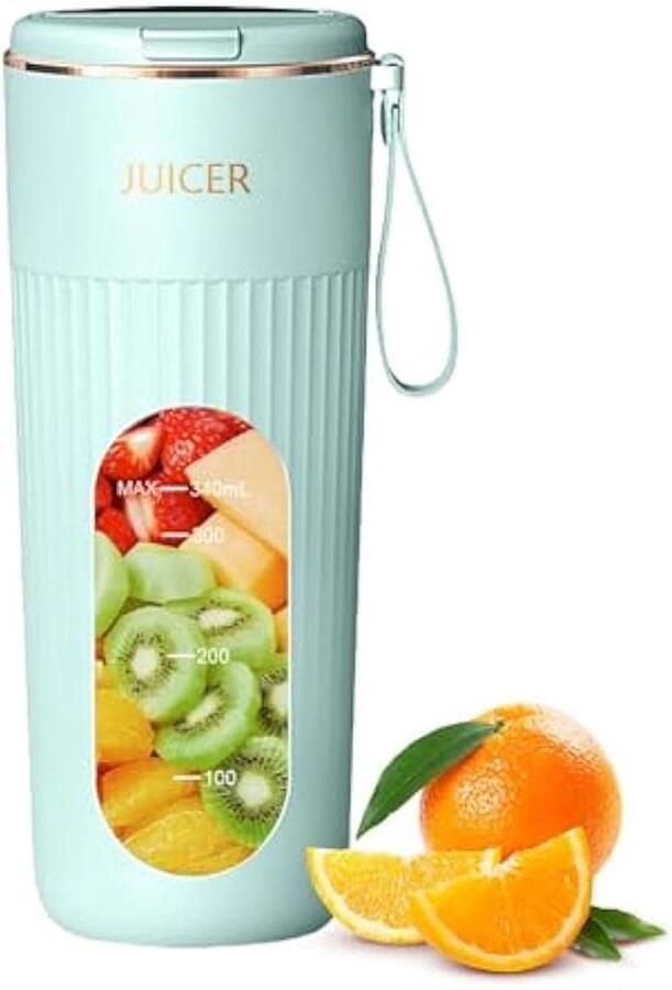 Kleine blender draagbare blender persoonlijke sapcentrifuge 340 ml navulbare citruspers perfect voor het maken van smoothies en sappen. Lekvrij ontwerp gemakkelijk mee te nemen op reis