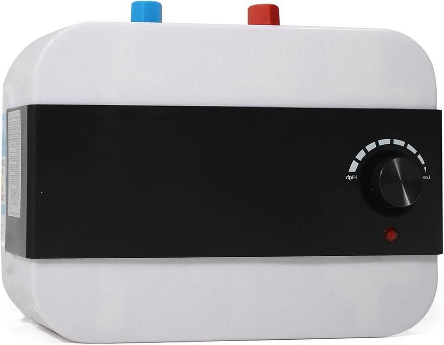 Kleine boiler met reservoir Directe waterverwarmer Direct warm water Roestvrijstalen tank 6 liter Wit
