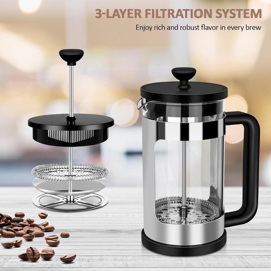 Kleine Cafetière 2 Kops Koffiezetapparaat met Dubbel Filtersysteem