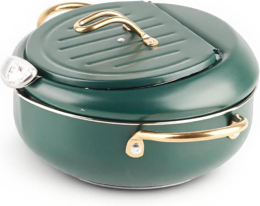Kleine diepe friteuse van roestvrij staal ideaal voor inductiekookplaten met een diameter van 14 cm perfect voor frituren en bakken