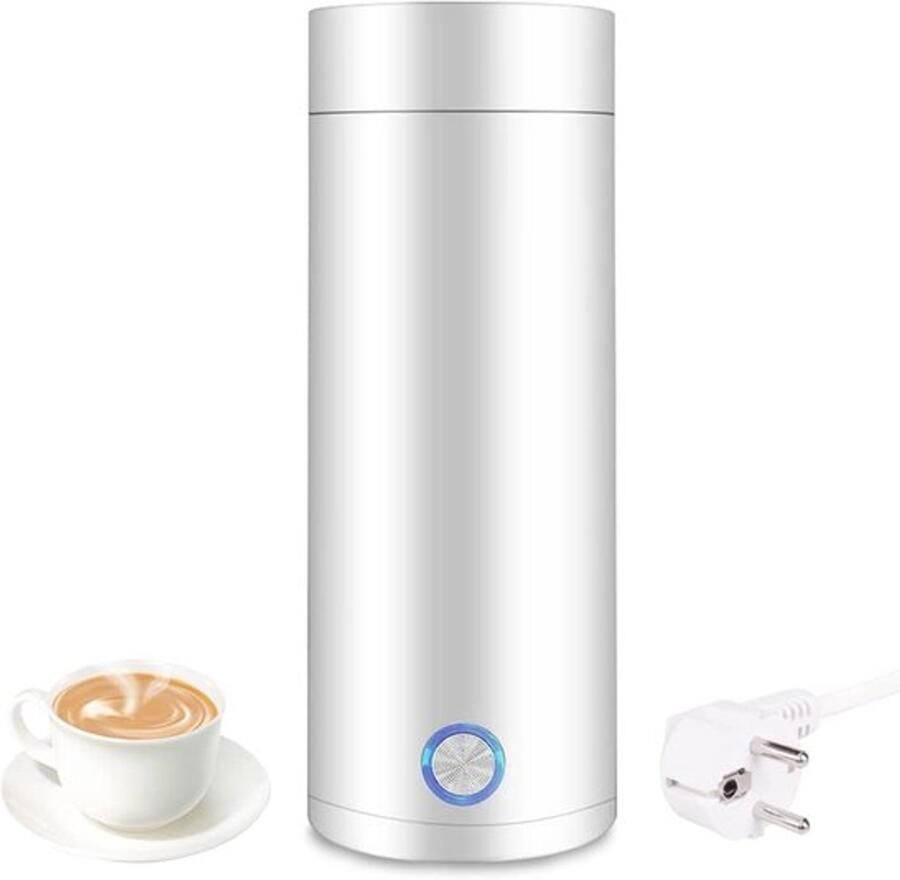 Kleine draagbare waterkoker draagbare elektrische waterkoker reiskoker elektrisch wit met automatische uitschakeling voor koffie- en theebereiding (400 ml wit)