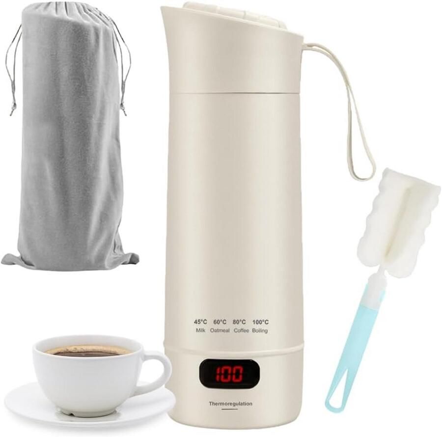 Kleine Draagbare Waterkoker voor Reizen en Onderweg