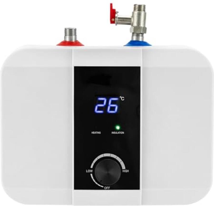 Kleine drukvaste boiler 6 liter 1500W voor gootsteen en badkamer