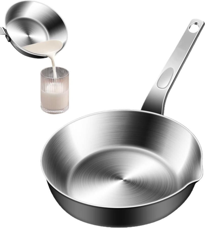 Kleine eierpan Omeletpan fondant Snel ontbijt maken 316 roestvrij staal 164 x 308 cm Zilverkleurig